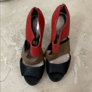 Calvin Klein tricolor heels